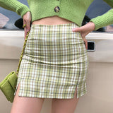 lovefery - Cara Plaid Skirt // Green