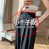 lovefery  Women's Wide-Leg Pants Spring and Summer High Waist Slimming Draping Pear Shapes Pants Straight Mopping Pants Double Buckle Casual Suit Pants