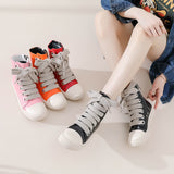 Cross-Border Fashion Street Small Leather Boots College Style  Big Shoe-Eye Short Boots