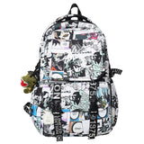 Large Capacity Schoolbag Men's Mori Personality Graffiti Printing Couple Backpack Women's Harajuku Junior High School and College Student Backpack