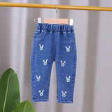 LOVEFERY New Korean Style Spring and Autumn Girls' Jeans Trousers Children's Spring and Autumn Baby Spring Clothing Loose Western Style Pants