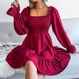 Starts With Love Smocked Dress - Wine