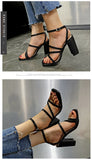 Chic And Strappy Square Toe Block Heels