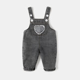 LOVEFERY Baby Denim Suspender Pants Spring and Autumn Baby 0-3 Years Old Fashionable Fashionable Pants Boy Cute Trousers Spring Korean Style