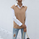 LOVEFERY New 2025 women's clothing tops, knitted twist vest V-neck sweater with pullover and sleeveless vest