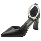 LoveFery Classy Durable Toe Chunky High Cap Heels