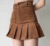 lovefery - Penny Corduroy Pleated Skirt