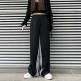 lovefery  NEWn-Style Straight Wide-Leg Pants Track Sweatpants Women's Summer Loose Drooping Mop Pants Three Bars Casual Pants Winter Trousers