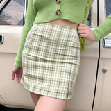 lovefery - Cara Plaid Skirt // Green