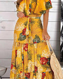 You Glow Girl Floral Off The Shoulder Maxi Dress - Yellow