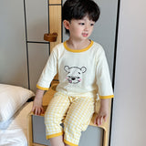 LOVEFERY New Children's Pajamas Summer Pure Cotton Thin Boys 'And Girls' Home Wear Suit Three-Quarter Sleeve Cartoon Air Conditioning Clothes