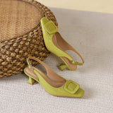 LoveFery High Toe Box Slingback Fairy Summer Heels