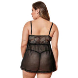 lovefery Black Open Back Cami Lingerie Set