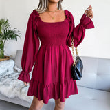 Starts With Love Smocked Dress - Wine