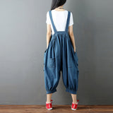 lovefery  Knitted Denim All-Matching plus Size Overalls Women's Korean-Style Fashion Hanging Crotch Casual Pants Trendy Langji