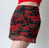 lovefery - Vintage Roses Mesh Skirt ~ HANDMADE