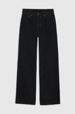 23 Winter New North American Niche AB High Waist Black Gray Fried Color Washed Micro Wide Leg Pants Women's Jeans Trousers