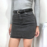 lovefery - Retro High-Waisted Denim Skirt