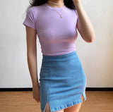 lovefery - Denim Split Skirt