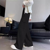 lovefery  NEWn Knitted Wide-Leg Overalls Female  Autumn and Winter New High Waist Drooping Slimming Sports Straight Casual Pants