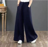 lovefery  Spring and Autumn New Pure Color Artistic Retro Cotton and Linen Casual Pants High Waist Loose Mop Straight-Leg Wide-Leg Pants Women