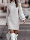 Snow Peak Cable Knit Sweater Dress - Cream