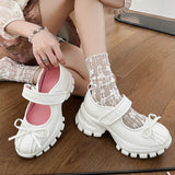 In Stock Zhaoyi Same Style Silver Ballet Shoes Thick Bottom Velcro Pumps Low-Cut Bowknot Mary Jane Women's Shoes