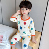 LOVEFERY New Children's Pajamas Summer Pure Cotton Thin Boys 'And Girls' Home Wear Suit Three-Quarter Sleeve Cartoon Air Conditioning Clothes