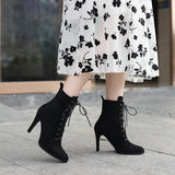 Essential Faux Suede Lace Up Booties