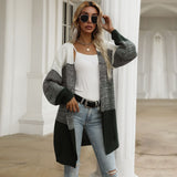 LOVEFERY women's clothing Hot autumn and winter new 2025 color matching knitted sweater casual cardigan jacket women