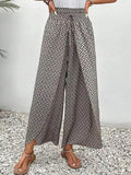 lovefery  Summer   HOT and NEW Cross Border Ethnic Retro Urban Casual Loose Split Wide Leg Women's Trousers