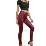 lovefery  New Independent Station  New HOTan and NEWn Women's Clothing  Wish Casual Pants Skinny Pants Foreign Trade PU Leather Pants