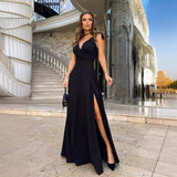 lovefery HOTan and NEWn Women's Clothing Foreign Trade Women's Clothing  Hot HOT and NEW Cross Border Summer Solid Color Lengthened Evening Dress Dress