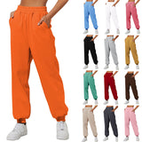 lovefery  Women's High Waist Loose Track Pants Comfortable High Waist Jogger Pants Casual Sweatshirt Pant Belt Pocket