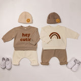 LOVEFERY INS New European and American Baby Suit Spring and Autumn Male Baby Fashion Rainbow Letter Long Sleeve Sweater Trousers