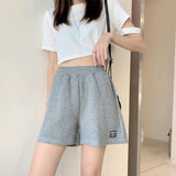 lovefery  Waffle Sports Shorts Women's Summer  New Korean Style Loose High Waist Home Wide Leg Hot Pants Outer Wear Wholesale