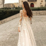 lovefery Deep V-neck Backless Wedding Dress Long Sleeve Cross-Border  Summer New Style Trailing Slimming Slim Fit Sexy Minimalist Trip Shoot