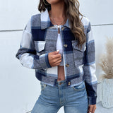 LOVEFERY women's clothing New3 autumn and winter 2025   short plaid cardigan shirt retro jacket jacket