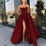 LOVEFERY popular new 2025 Popular trade dress performance clothes sexy tube top split fork long banquet host evening dress