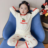 LOVEFERY New Children's Pajamas Summer Pure Cotton Thin Boys 'And Girls' Home Wear Suit Three-Quarter Sleeve Cartoon Air Conditioning Clothes