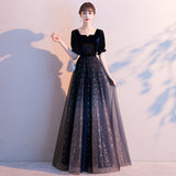 lovefery Evening Dress for Women  New Starry Sky Elegant Fairy Banquet Dress Choir Host Performance Costume Wholesale