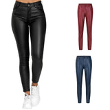 lovefery  New Independent Station  New HOTan and NEWn Women's Clothing  Wish Casual Pants Skinny Pants Foreign Trade PU Leather Pants