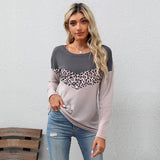 LOVEFERY Strictly selected  New autumn new products fashion leopard print color matching knitted sweater long sleeve 2025 casual top women