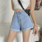 lovefery  Denim Shorts Women's Summer Wear  Casual Loose Wide Leg High Waist A- line New Curling Ultra Short Hot Pants for Hot Girls Fashion