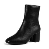 High-Heel Boots Women's  Autumn New Square Head Side Zipper Mid-Calf HOTan and NEWn 4142boots Fashionable Chunky Heel