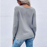 LOVEFERY Autumn long-sleeved pullover knitted sweater women's Popular trade explosion New popular new waffle kink bottoming top