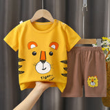 LOVEFERY Children's Summer Clothing Children's Cotton T-shirt Underwear Suit Boy Girl Baby Baby Short Sleeve Shorts One Piece Dropshipping