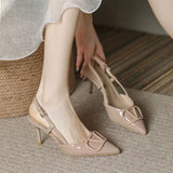 High Heels Women's  Style Spring and Summer Low-Cut Wedding Shoes plus Size Fashion  Nude Color Classic Style All-Matching Stiletto Closed Toe