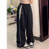 lovefery  New Y2g Retro Fashion Casual Street Hip-Hop Women's Clothing High Waist Elastic Waist Loose Sports Wide-Leg Pants