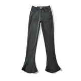 Hot Sale European and American Women's Clothing Slim Fit Slim Fit Horseshoe Pants Micro Pull Mop Long Washed Jeans